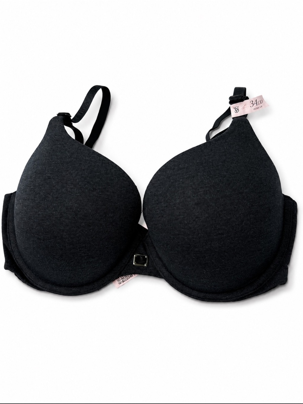 Victoria’s Secret T-Shirt Push-Up Bra 34DD Black Full Coverage Super Soft NWT